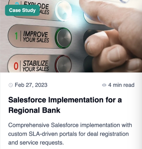 Salesforce Implementation for a Regional Bank