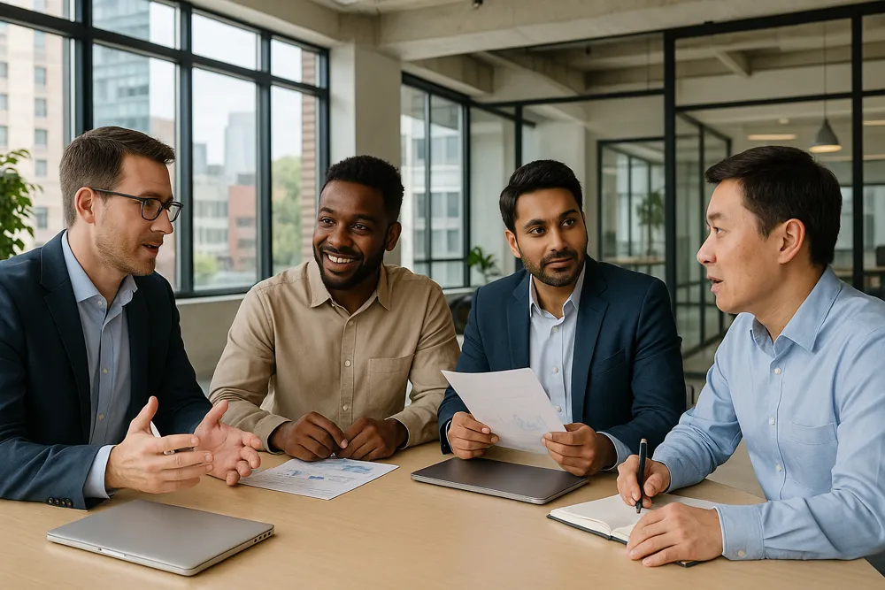 Team members in meeting