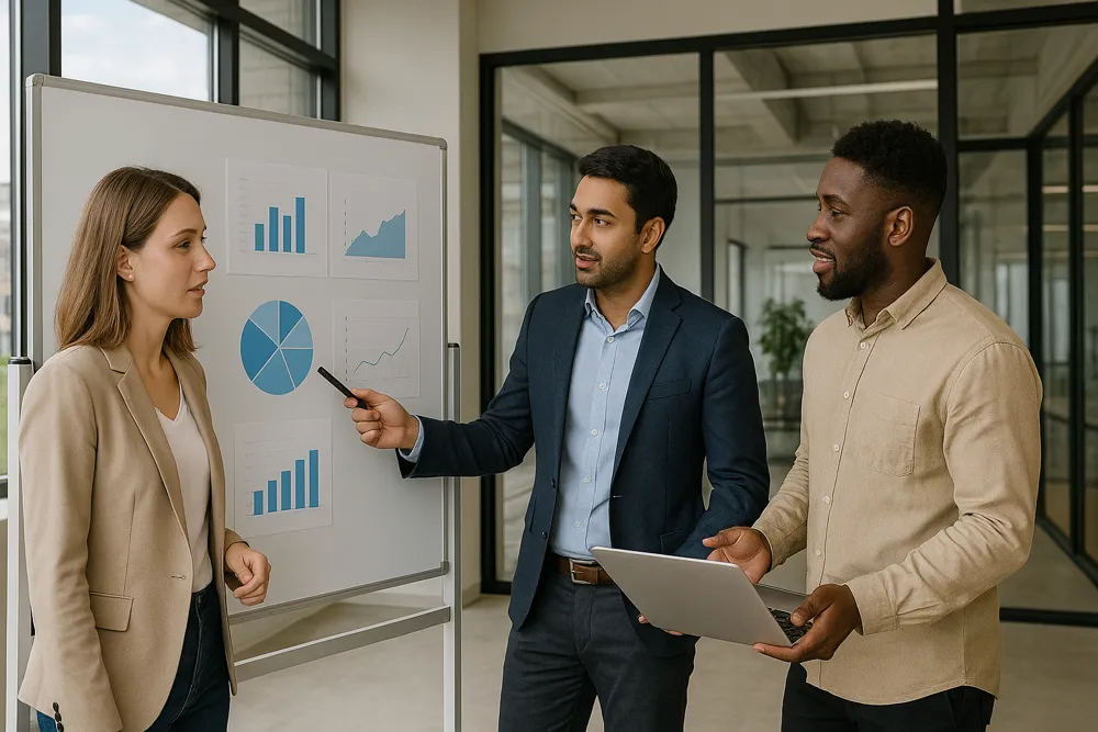 Team presenting data